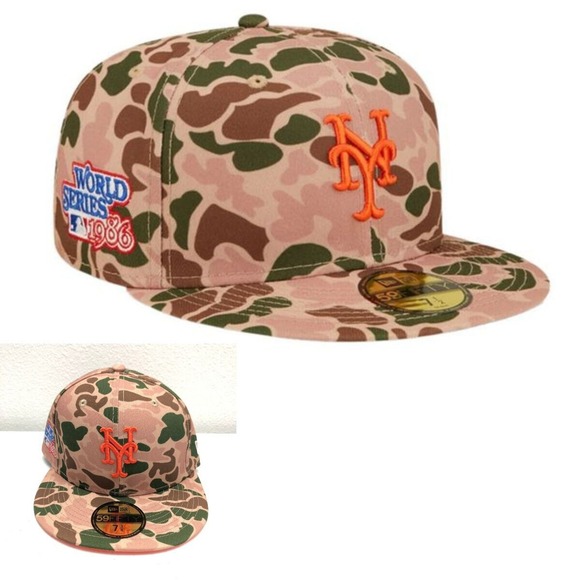 New Era Other - New York Mets Hat Cap Fitted Mens 7 3/8 Tan Duck Camo MLB Baseball New Era Norm